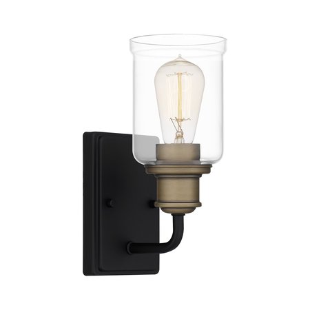 QUOIZEL Cox 1-Light Matte Black Wall Sconce COX8604MBK